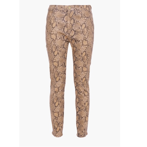 FRAME Python snake print skinny crop high rise pants - Picture 10 of 13
